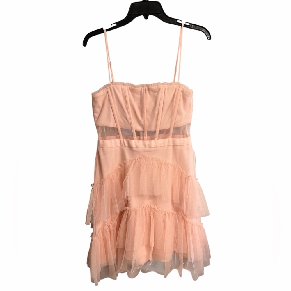 Dillards Sparkly Tiered Tulle Corset Dress NWT